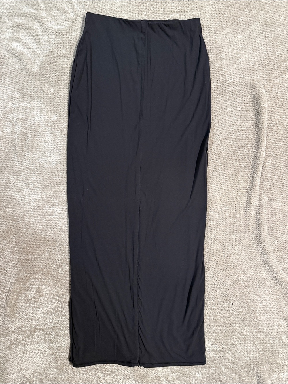 SKIMS Black Maxi Skirt - Sleek Straight Silhouette - Picture 7 of 8